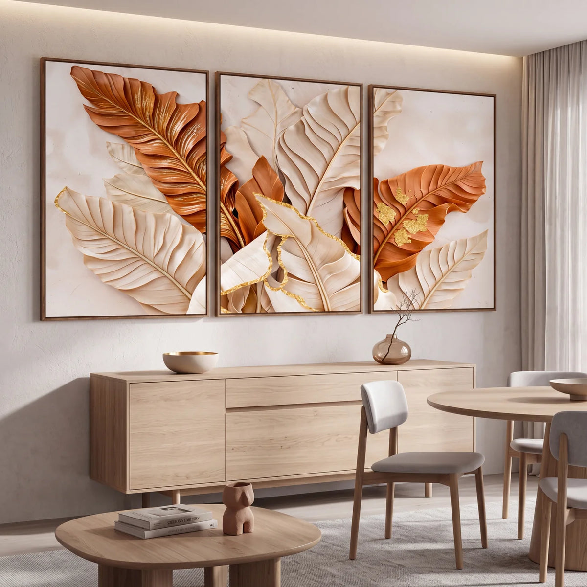 Quadro Decorativo Folhas de Bananeira Canela