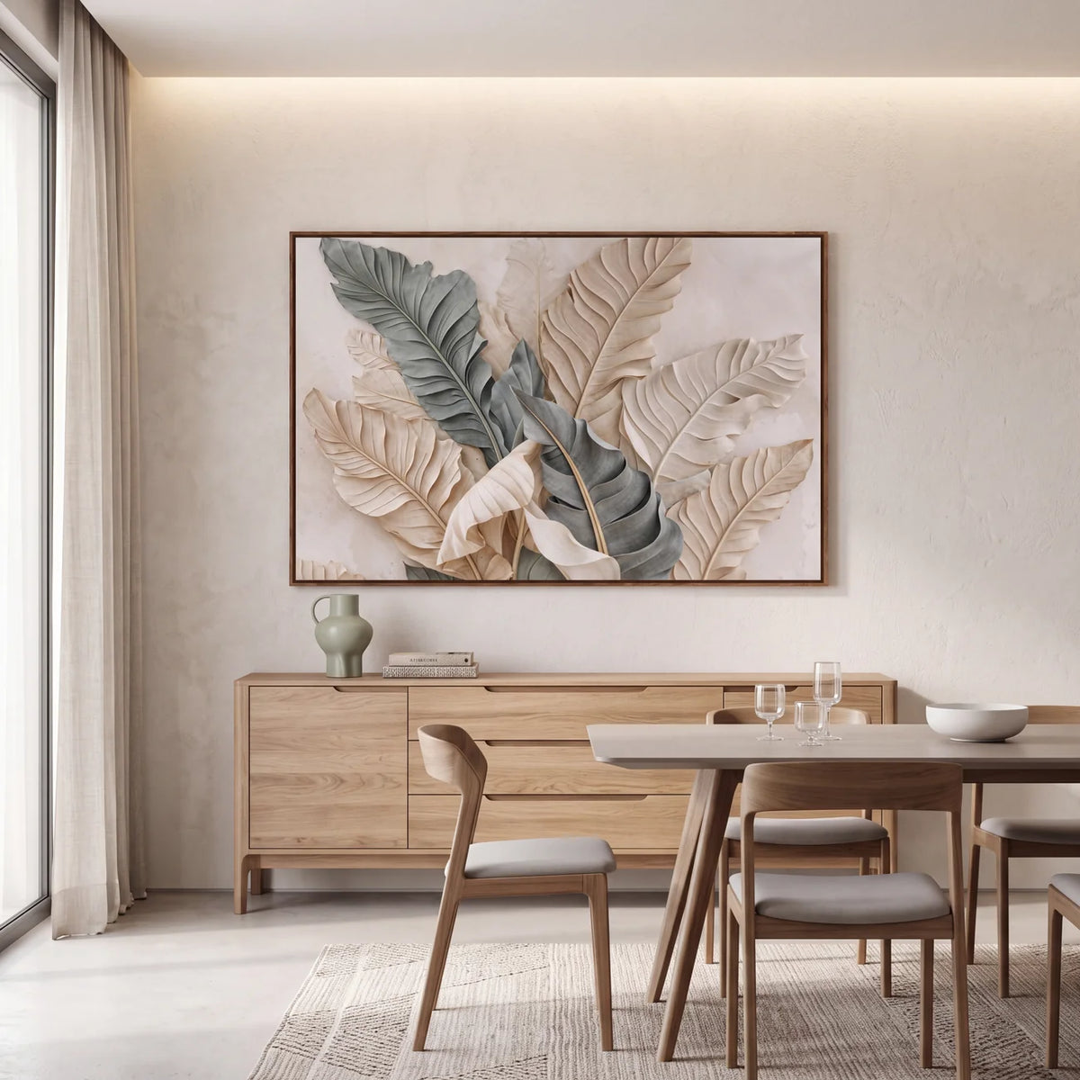 Quadro Decorativo Folhas de Bananeira Sálvia