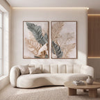 Quadro Decorativo Folhas de Bananeira Sálvia