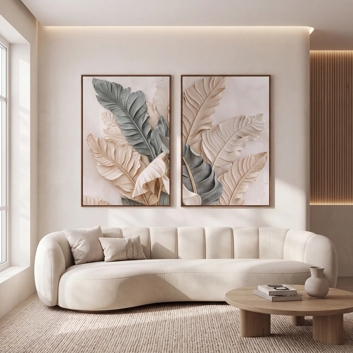 Quadro Decorativo Folhas de Bananeira Sálvia
