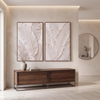 Quadro Decorativo Folhas de Bananeira em Relevo
