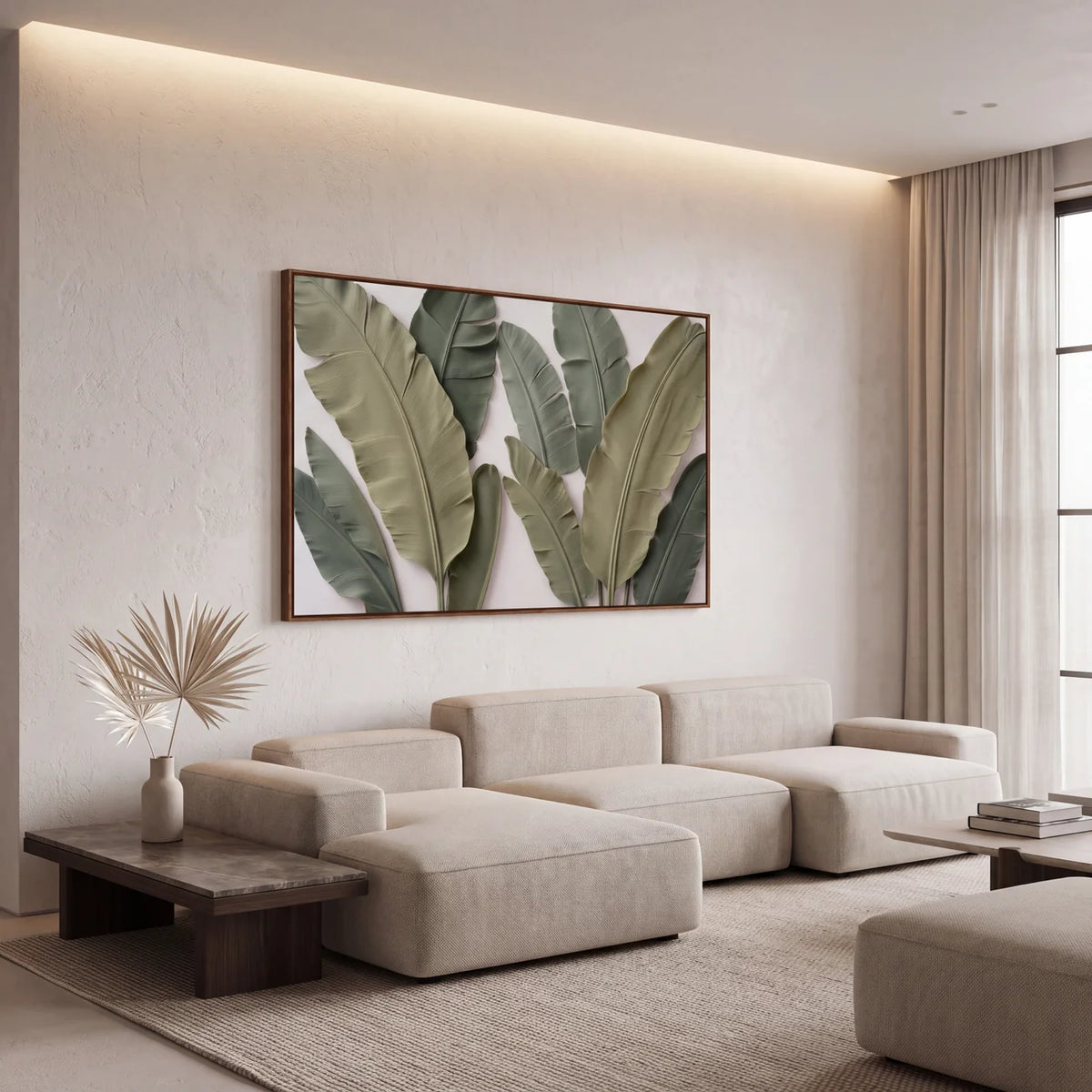 Quadro Decorativo Folhas de Bananeira Verde
