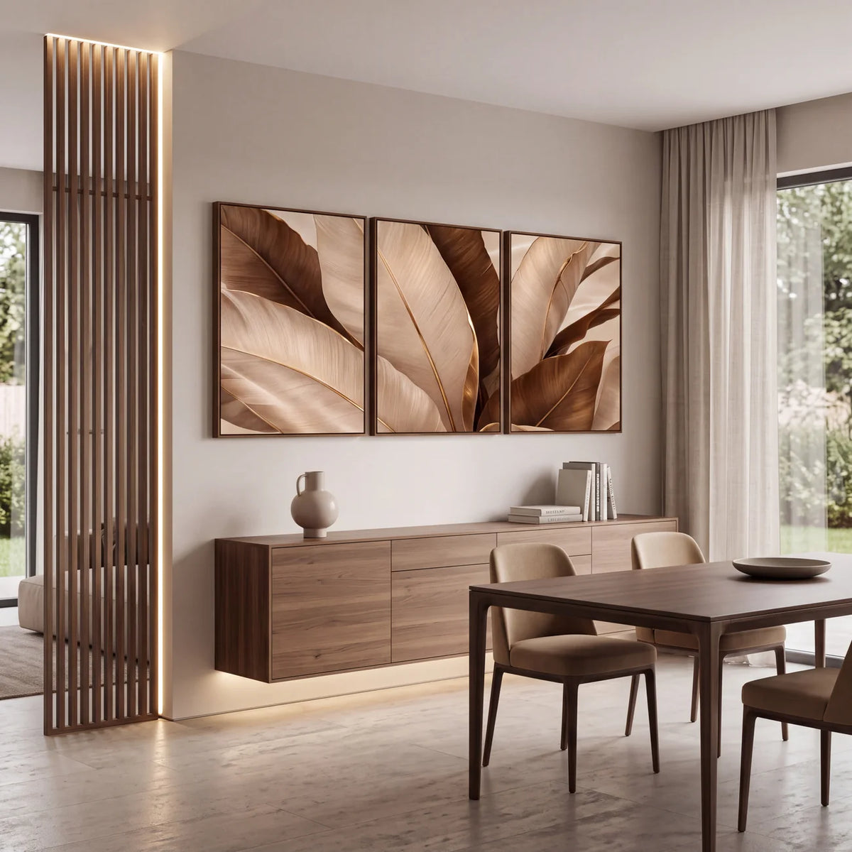 Quadro Decorativo Folhas de Bananeira Nogueira