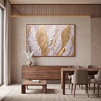 Quadro Decorativo Folhas de Bananeira Douradas