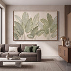 Quadro Decorativo Folhas de Bananeira Oliva