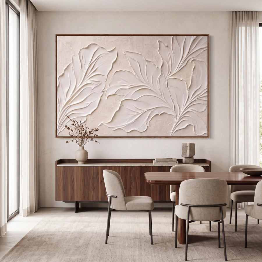 Quadro Decorativo Folhas de Bananeira Esculpidas