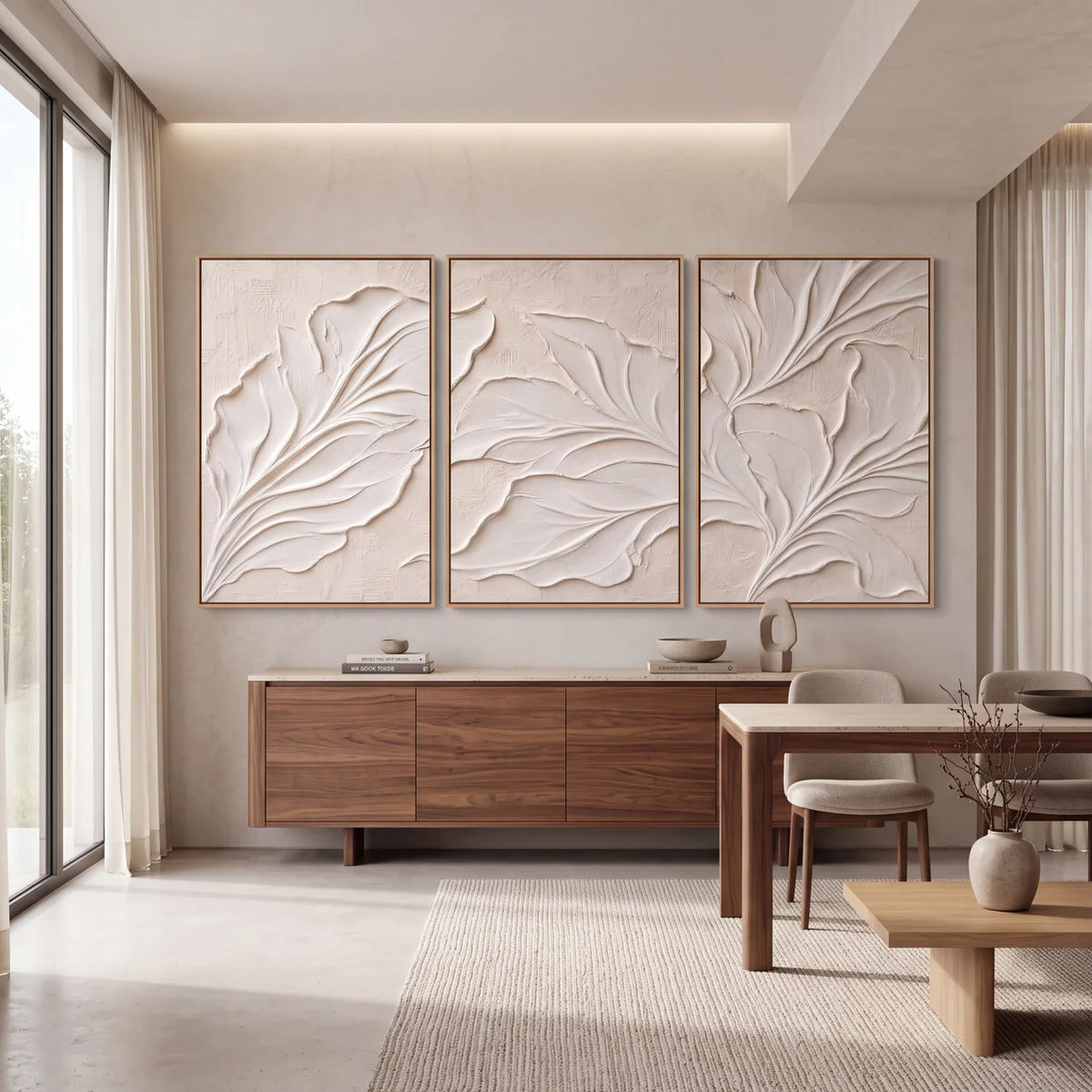 Quadro Decorativo Folhas de Bananeira Esculpidas