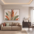 Quadro Decorativo Folhas de Bananeira Pôr do Sol