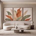 Quadro Decorativo Folhas de Bananeira Pôr do Sol