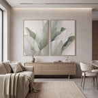Quadro Decorativo Folhas de Bananeira Névoa Verde