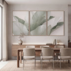 Quadro Decorativo Folhas de Bananeira Névoa Verde