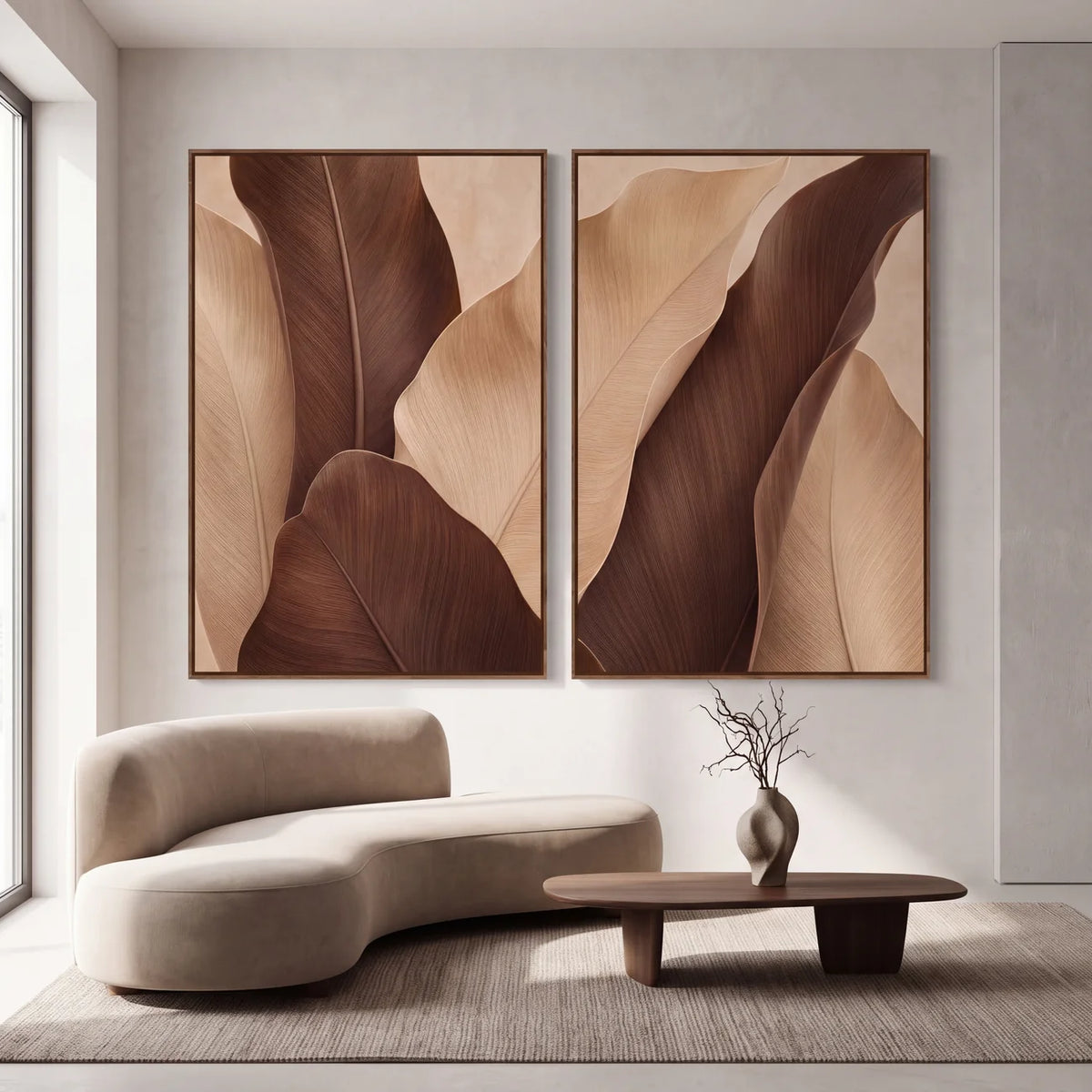 Quadro Decorativo Folhas de Bananeira Cacau
