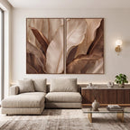 Quadro Decorativo Folhas de Bananeira Caramelo