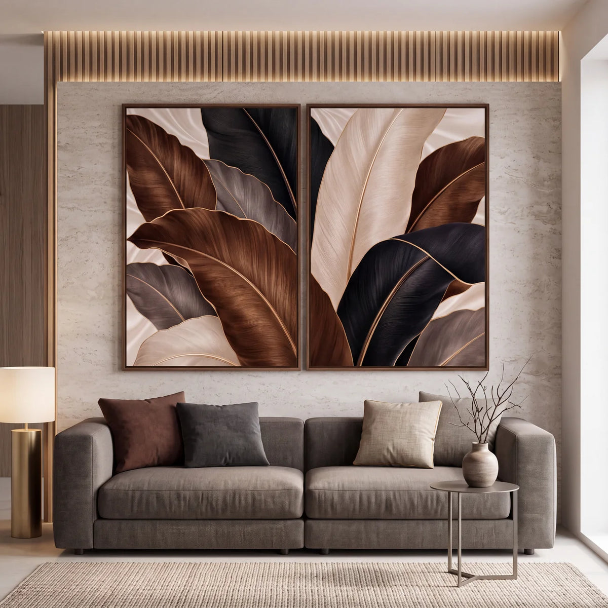 Quadro Decorativo Folhas de Bananeira Noturnas
