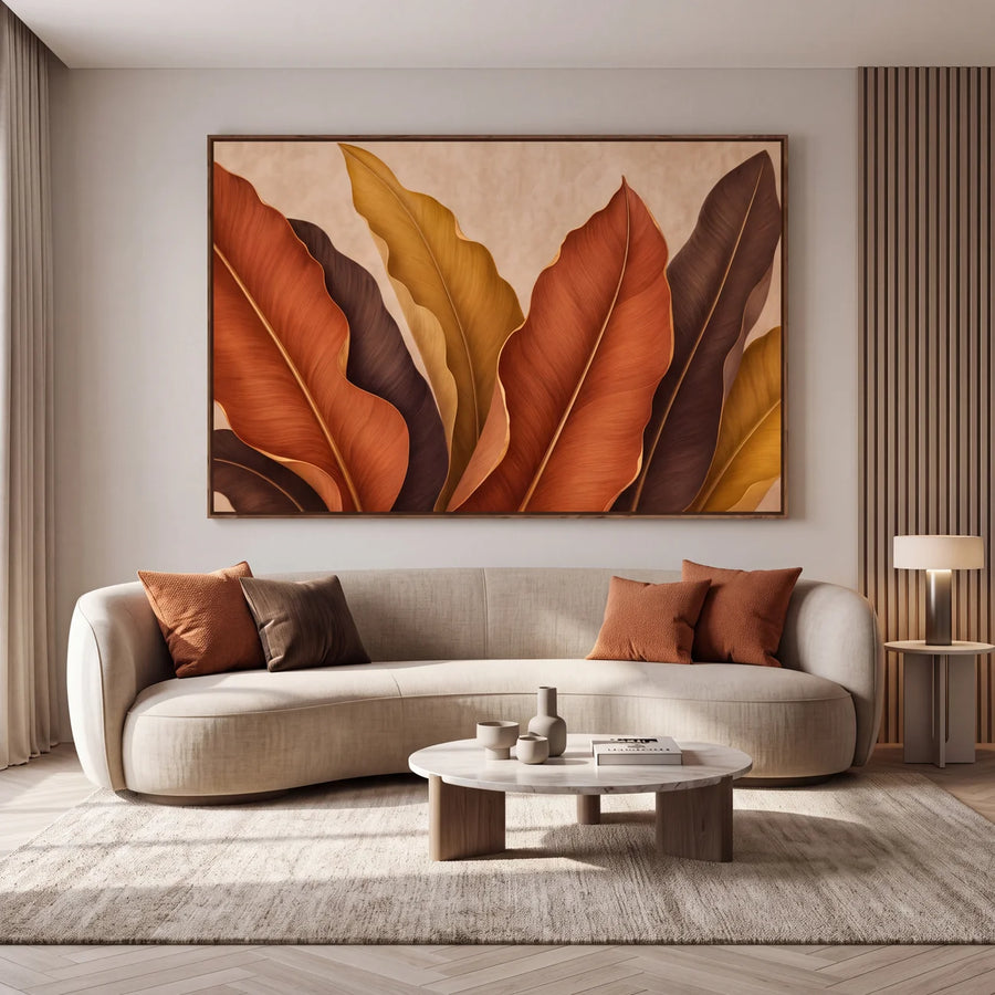 Quadro Decorativo Folhas de Bananeira Outono