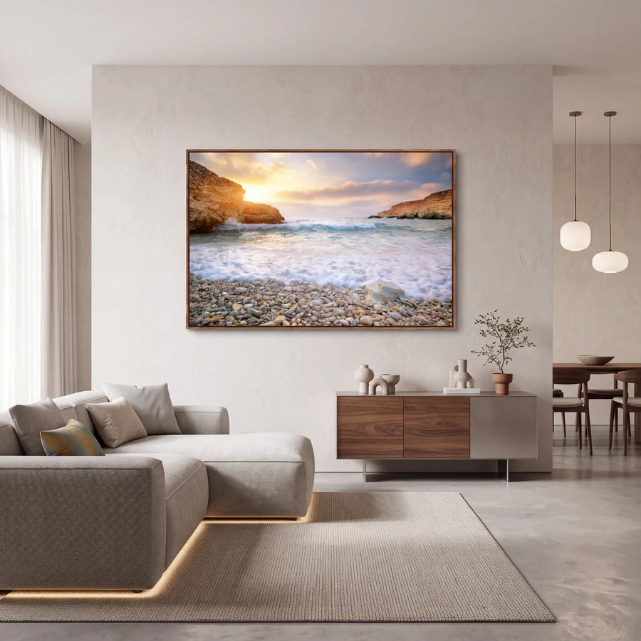 Quadro Decorativo Costa ao Entardecer