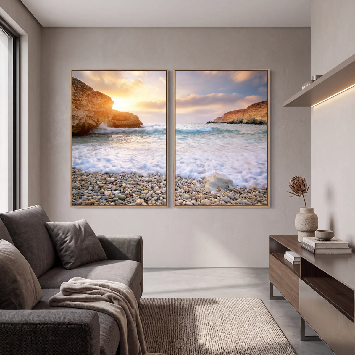 Quadro Decorativo Costa ao Entardecer