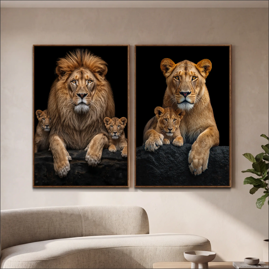 Quadro Família de leão